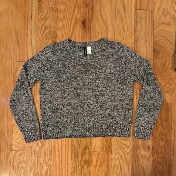 H&M | Black and White Marled Crewneck Sweater | Small - Picture 2 of 7